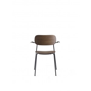 Menu Co Chair Dining Chair Black Steel Base Dark Stained Oak Seat and Back Esszimmerstuhl mit Lehne